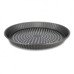 Menastyl Plats à Four Moule à Tarte Perforé En Acier Carbone 32 Cm