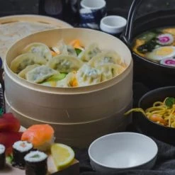 World Of Flavours Casseroles Panier Vapeur à 2 Niveaux En Bambou Marron 10 World Of Flavours Casseroles Panier Vapeur à 2 Niveaux En Bambou Marron -Accessoires de cuisson Soldes panier vapeur a 2 niveaux en bambou marron 3