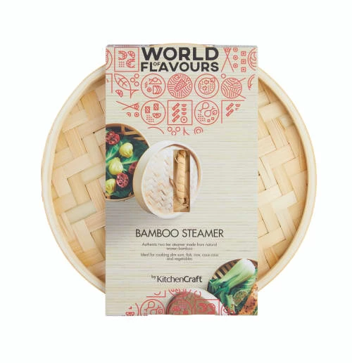 World Of Flavours Casseroles Panier Vapeur à 2 Niveaux En Bambou Marron 6 World Of Flavours Casseroles Panier Vapeur à 2 Niveaux En Bambou Marron – Image 5