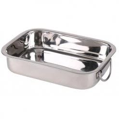 Wadiga Plats à Four Plat à Lasagne Inox Avec Poignées - 27.5x20x5.5cm
