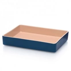 Ichendorf Plats à Four Plat En Grès Rose Et Bleu 32x24x6cm