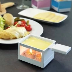 Cookut Accessoires De Cuisson Raclette Individuelle à La Bougie Blanc