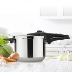 BOJ Set Cocottes Minute 4L Et 6L En Acier Inoxydable -Accessoires de cuisson Soldes set cocottes minute 4l et 6l en acier inoxydable 5