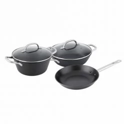 BOJ Casseroles Set De 1 Casserole, 1 Poêle Et 1 Marmite Hollandaise