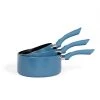 Livoo Set De 3 Casseroles Aspect Pierre En Aluminium Bleu Méditerrannée -Accessoires de cuisson Soldes set de 3 casseroles aspect pierre en aluminium bleu mediterrannee