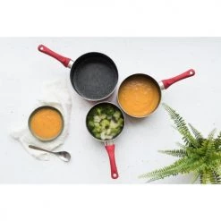 Livoo Set De 3 Casseroles Aspect Pierre En Aluminium Rouge Bordeaux -Accessoires de cuisson Soldes set de 3 casseroles aspect pierre en aluminium rouge bordeaux 6