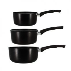 Menastyl Set De 3 Pièces Casseroles En Aluminium 16, 18 Et 20cm Tous Feux