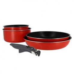 Menastyl Casseroles Set De 5 Pièces Non Induction Avec Poignée Amovible En Aluminium -Accessoires de cuisson Soldes set de 5 pieces non induction avec poignee amovible en aluminium 2