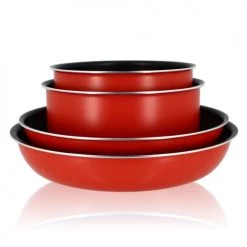 Menastyl Casseroles Set De 5 Pièces Non Induction Avec Poignée Amovible En Aluminium -Accessoires de cuisson Soldes set de 5 pieces non induction avec poignee amovible en aluminium 3